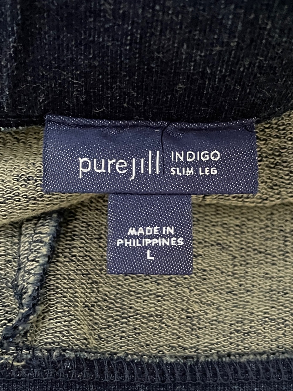 J. Jill Pure Jill Indigo Pants Women's Large Slim Leg Stretch Casual Pull on - Picture 8 of 10